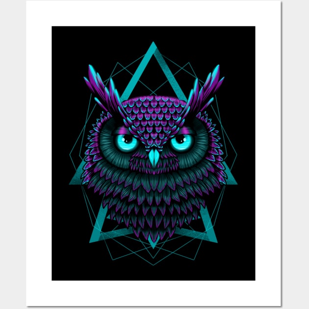 Nocturne owl Wall Art by ISAGU ART STORE